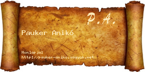 Pauker Anikó névjegykártya